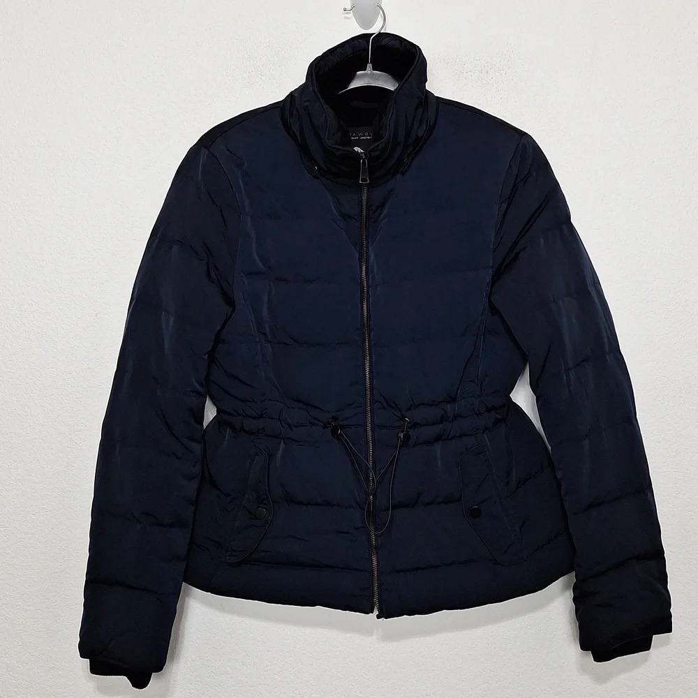 Zara Dark Blue Puffer Coat